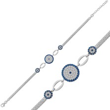 Mevafa ​925 Ayar Gümüş Nazar Boncuklu Bileklik