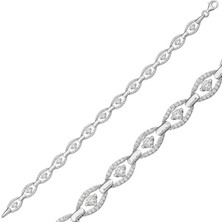 Mevafa 925 Ayar Gümüş Oval Su Yolu Bileklik