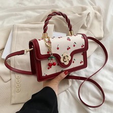 Songli Kırmızı 20CMX13CMX7CM Tatlı Kiraz Kare Zincirler Crossbody Çanta Kadın Lüks Tasarımcı Yepyeni Kadın Siyah Yeşil Sarı Çanta (Yurt Dışından)