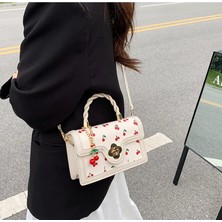 Songli Kırmızı 20CMX13CMX7CM Tatlı Kiraz Kare Zincirler Crossbody Çanta Kadın Lüks Tasarımcı Yepyeni Kadın Siyah Yeşil Sarı Çanta (Yurt Dışından)