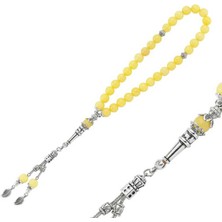 Mevafa Doğaltaş Metal Püsküllü Yeşim Taşı Tesbih