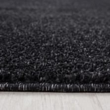 Carpettex Yuvarlak Yumuşak Kısa Havlı Modern Halı Düz Antrasit Renkli Halı