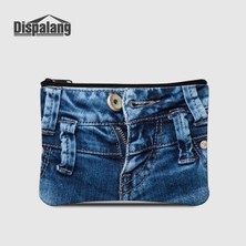 Songli Coin Purse9 Dispalang Kadın Sikke Çantalar Denim Baskılı Kadın Küçük Açık Havada Cüzdan Kızlar Fermuarlı Debriyaj Çocuk Mini Para Çantaları Anahtar Kılıfı (Yurt Dışından)