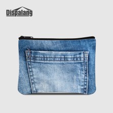 Songli Coin Purse9 Dispalang Kadın Sikke Çantalar Denim Baskılı Kadın Küçük Açık Havada Cüzdan Kızlar Fermuarlı Debriyaj Çocuk Mini Para Çantaları Anahtar Kılıfı (Yurt Dışından)