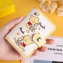 Songli B Miniso Winnie The Pooh Karikatür Kart Tutucu Antimanyetik Çoklu Kart Taşınabilir Hafif ve Taşınabilir Ehliyet Saklama Çantası (Yurt Dışından)