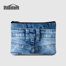 Songli Coin Purse2 Dispalang Kadın Sikke Çantalar Denim Baskılı Kadın Küçük Açık Havada Cüzdan Kızlar Fermuarlı Debriyaj Çocuk Mini Para Çantaları Anahtar Kılıfı (Yurt Dışından)