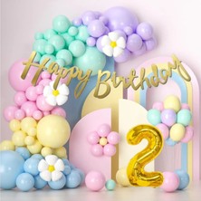 Tinky Winky Makaron Balonlar Doğum Günü Konsepti Parti Eğlence Kutlama Balon Zincir