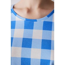 Penti Blue Gingham Şortlu Pijama Takımı