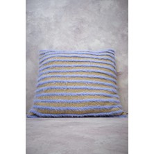 Peraluna LUXURY PILLOW Simli Çizgili Triko Yastık Kılıfı 45X45 CM - Açık Lila/Gold