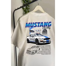 Touz Moda Ferrari & Mustang Retro Baskılı T-Shirt