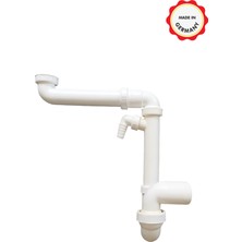 Dallmer Yer Kazandıran Lavabo Sifonu ve Evye Sifonu, 1 1/2'' Süzgeçsiz, Lavabo Dolabında ve Çekmecesinde Evye Altında Duvara Bitişik Montajlı Koku Önleyici S Sistemi Çamaşır Bulaşık Makinesi Giderli