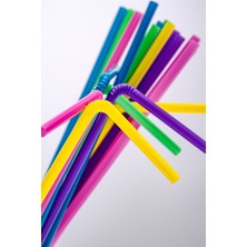 Efe Quality Of Life Lüks Plastik Pipet 40'Lı Paket Düz Renk Pipet Lu x ury Plastic Straws