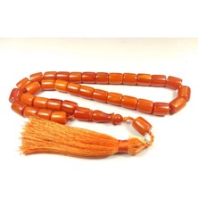 İskeçe Tesbih Ebu Zeyn Usta Imzalı Kat Kat Ipe Dizilmiş Sıkma Kehribar Sertifikalı 4871