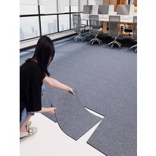 KatFlex Halıflex Kendinden Yapışkanlı Karo Halı 40x40 Cm (6 ADET= 1 m²) Açık Füme Rip Halı Keçe Kaymaz Halı