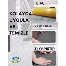 KatFlex Halıflex Kendinden Yapışkanlı Karo Halı 40x40 Cm (6 ADET= 1 m²) Açık Füme Rip Halı Keçe Kaymaz Halı