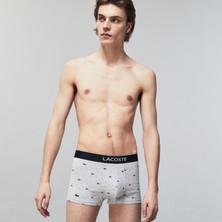Lacoste Core Erkek Baskılı 3'lü Gri Boxer 5H3411 Vdp