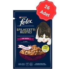 Felix Lezzetli Et Dilimleri Ördekli Kedi Yaş Maması 80 gr x 26 Lı