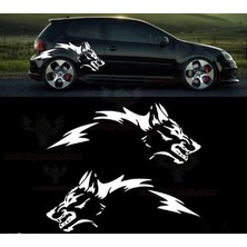 Sticker Usta Kurt Yan Gövde Oto Sticker. Kurt Çamurluk Üstü Araba Sticker