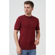White Stone Seattle 16024 Slim Fit Sıfır Yaka T-Shirt Bordo