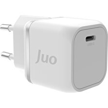 Juo 20W Gan Usb-C Şarj Aleti iPhone & iPad & Android Uyumlu Pd Qc4.0 Type-C Hızlı Şarj Cihazı Beyaz