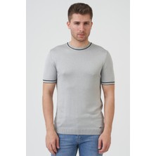 White Stone Seattle 16024 Slim Fit Sıfır Yaka T-Shirt Gri