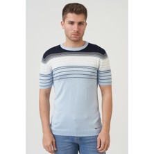 White Stone Charlotte 16014 Slim Fit  Sıfır Yaka T-Shirt Bebe Mavisi