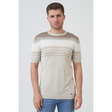 White Stone Charlotte 16014 Slim Fit  Sıfır Yaka T-Shirt Taş