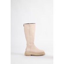 Seniorah Alpha Krem Cilt Kadın Çizme