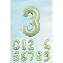 Parti Furyası Retro Yeşil Rakam Balonlar 3 rakamı ,retro Renk Yaş Balonları Retro Konsept Doğum Günü Süsleri