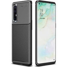 Voyo Oppo Reno 3 Pro 5g Kılıf Karbon Koruyucu Yumuşak Silikon Nero Kapak
