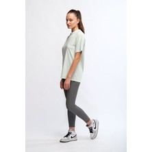 Chandraswear Yeşil Kadın Mineral Boyalı Organik Pamuklu Oversize T-Shirt - Maya