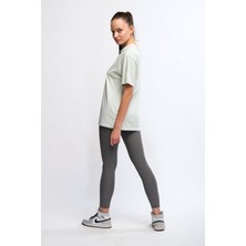 Chandraswear Yeşil Kadın Mineral Boyalı Organik Pamuklu Oversize T-Shirt - Maya