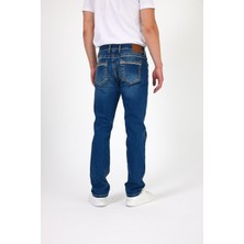 Explode - Erkek Mavi Kalın Ipli Likralı Regular Denim Pantolon