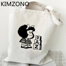 61156 Mafalda Alışveriş Çantası Bolso Alışveriş Yeniden Kullanılabilir Jüt Çanta Tote Kanvas Çanta Kumaş Jüt Dize Dokuma Kesesi Doku (Yurt Dışından)