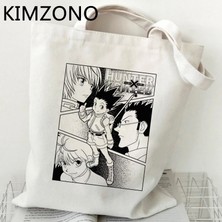 57824 Hunter x Hunter Hxh Killua Hisoka Alışveriş Çantası Shopper Tuval Yeniden Kullanılabilir Bakkal Jüt Çanta Çanta Reciclaje Bolsa Compra Jüt Özel (Yurt Dışından)