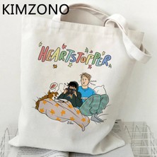 88476 Tv Show Heartstopper Alışveriş Çantası Eco Shopper Geri Dönüşüm Çantası Tote Çanta Bolsas Reutilizables Ecobag Boodschappentas Dokuma Kese Dokusu (Yurt Dışından)