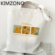 54637 Van Gogh Alışveriş Çantası Alışveriş Alışverişçi Bakkal Eko Çanta Tote Çanta Sacola Dokuma Kepçe (Yurt Dışından)