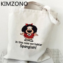 61165 Mafalda Alışveriş Çantası Bolso Bolsas De Tela Pamuk Kanvas Alışveriş Alışveriş Çantası Dize Kumaş Tote Kumaş Kapmak (Yurt Dışından)