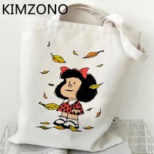 61165 Mafalda Alışveriş Çantası Bolso Bolsas De Tela Pamuk Kanvas Alışveriş Alışveriş Çantası Dize Kumaş Tote Kumaş Kapmak (Yurt Dışından)