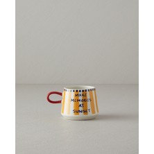 Jolly Shell Stoneware Kupa Sarı - Mavi