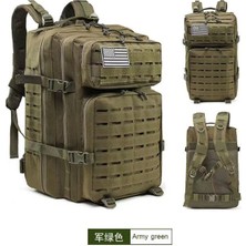 Yeşil (50L) 50L 1000D Naylon Su Geçirmez Ordu Kamuflaj Sırt Çantası Erkekler Askeri Taktik Saldırı Molle Çantası Açık Kamp Avcılık 3 P Sırt Çantası (Yurt Dışından)
