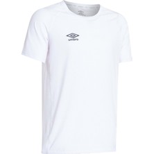Umbro  Erkek Siyah Solo Training Bisiklet Yaka Tişört TF-0167- Beyaz