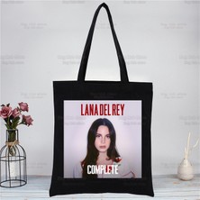P Lana Del Rey Şarkıcı Hayranları Siyah Kadın Kanvas Omuz Çantası Kanvas Eko Sadece Yaşam Için Alışveriş Çantası Kanvas Tote Çanta Rahat Çanta (Yurt Dışından)