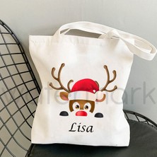 Gök Mavisi Adı Özelleştirme Mutlu Noel Hediyesi Dostu Yeniden Kullanılabilir Taşıma Kanvas Omuz Çantası Alışveriş Bez Çantalar Eko Bez Çantalar (Yurt Dışından)