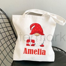Gök Mavisi Adı Özelleştirme Mutlu Noel Hediyesi Dostu Yeniden Kullanılabilir Taşıma Kanvas Omuz Çantası Alışveriş Bez Çantalar Eko Bez Çantalar (Yurt Dışından)