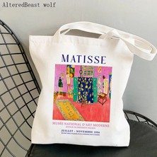 B3107 Kadın Alışveriş Çantası Grand Palalis Vintage Matisse Cut Outs Sergi Reklam Çantası Harajuku Alışveriş Kanvas Omuz Bayan Çantası (Yurt Dışından)