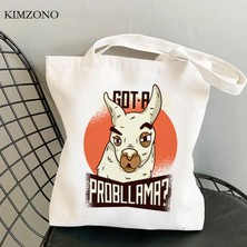 20858 Lama Llama Alışveriş Çantası Pamuklu Alışveriş Çantası Bolsas De Tela Alışveriş Çantası Dokuma Ecobag Kumaş Bolsas Reutilizables Cabas (Yurt Dışından)