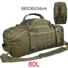 80L Ordu Yeşil Spor Çantaları Spor Kamp Trekking Çantaları Yürüyüş Seyahat Su Geçirmez Av Çantası Saldırı Askeri Açık Sırt Çantası Taktik Sırt Çantası (Yurt Dışından)