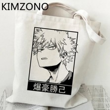 65986 My Hero Academia Bakugo Alışveriş Çantası Shopper Tote Alışveriş Jüt Çanta Kanvas Eko Çanta Sacola Boodschappentas Kumaş Kesesi Toile (Yurt Dışından)