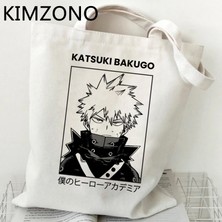 65986 My Hero Academia Bakugo Alışveriş Çantası Shopper Tote Alışveriş Jüt Çanta Kanvas Eko Çanta Sacola Boodschappentas Kumaş Kesesi Toile (Yurt Dışından)